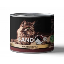 Landor Cat Adult - консервы Ландор с индейкой и уткой для кошек