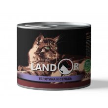 Landor Cat Senior - консерви Ландор з телятиною та оселедцем для літніх кішок