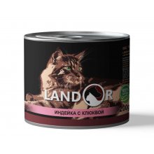 Landor Cat Sterilized - консервы Ландор с индейкой и клюквой для стерилизованных кошек