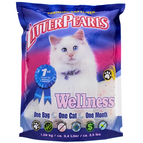 Crystal Pearls Wellness - кварцовий наповнювач Крістал Перлс для котячих туалетів
