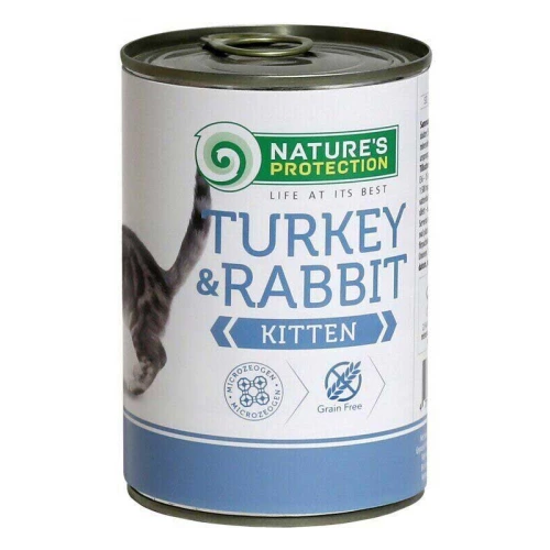 Natures Protection Kitten Turkey Rabbit - консервы Нейчерс Протекшн с индейкой и кроликом для котят