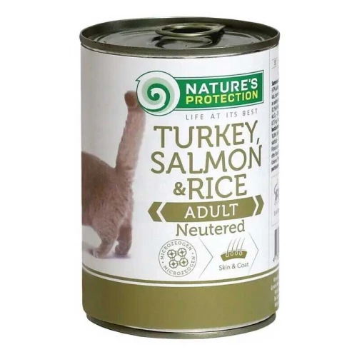 Natures Protection Neutered Turkey Salmon Rice - консерви Нейчерс Протекшен для кастрованих котів