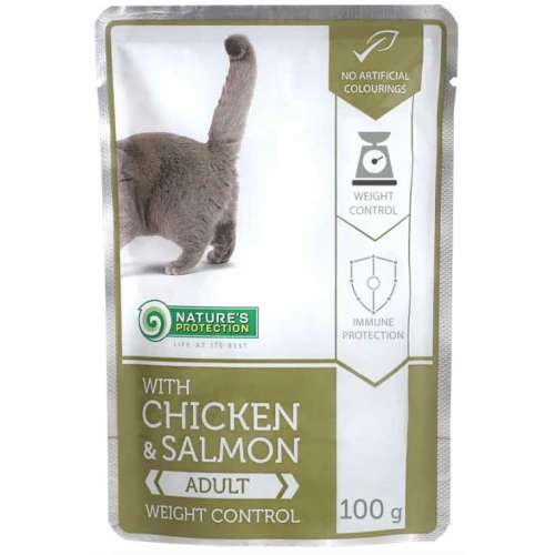 Natures Protection Weight Control Chicken and Salmon - консерви Нейчер Протекшн для кішок