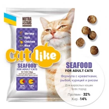 Cat Like Seafood - корм Кет Лайк для дорослих кішок всіх порід