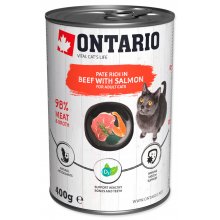 Ontario Cat Beef with Salmon – консервы Онтарио с говядиной, лососем и спирулиной для кошек