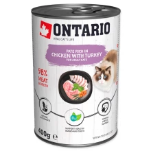 Ontario Cat Chicken with Turkey - консервы Онтарио с курицей, индейкой и облепихой для кошек