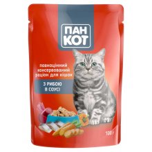 Пан Кот - консервы с рыбой в соусе для кошек