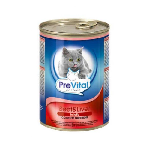 PreVital - консервы ПреВитал с говядиной и печенью в желе для кошек