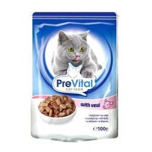 PreVital - консерви ПреВітал з телятиною в соусі для кішок