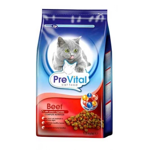 PreVital - корм ПреВитал с говядиной и овощами для кошек