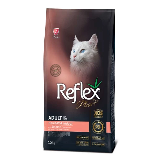 Reflex Plus Hairball Indoor Cat - сухой корм Рефлекс Плюс с лососем для домашних кошек