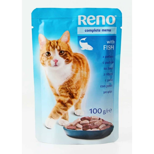 Reno - консервы Рено рыба в соусе для кошек, пауч