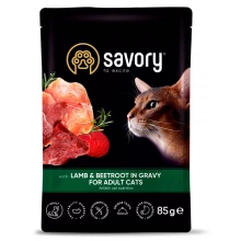 Savory Adult Cat Lamb - консерви Сейворі ягня з буряком у соусі для котів, пауч