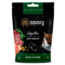 Savory Cat Digestion Soft Snack - лакомства Сейвори с уткой для улучшения пищеварения у кошек