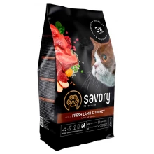 Savory Cat Sensitive - сухой корм Сейвори со свежим мясом ягненка и индейки для кошек