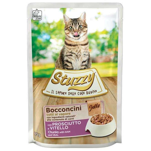 Stuzzy Cat - консервы Штуззи с ветчиной и телятиной в желе для кошек
