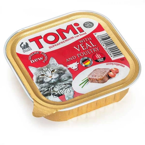 TOMi - паштет ТОМи с телятиной и птицей для кошек