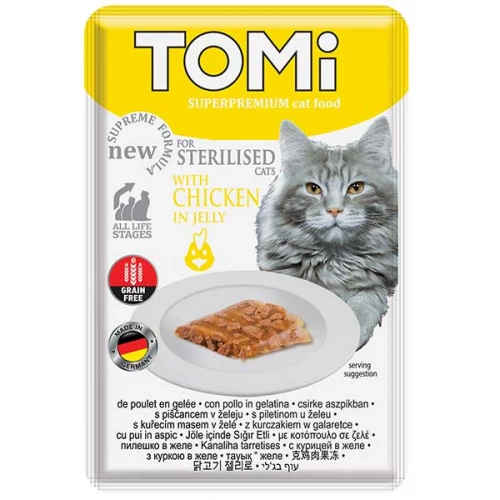 TOMi Sterilised - консервы ТОМи с курицей в желе для стерилизованных кошек