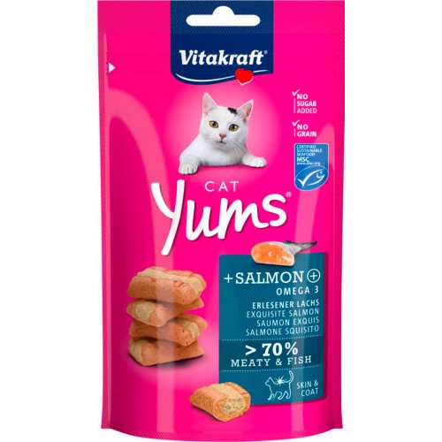 Vitakraft Yums - мясные подушечки Витакрафт с лососем и Омега-3 для кошек