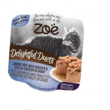 Zoe Delightful Duets Pate - паштет Зои с курицей и кусочками курицы в соусе для кошек