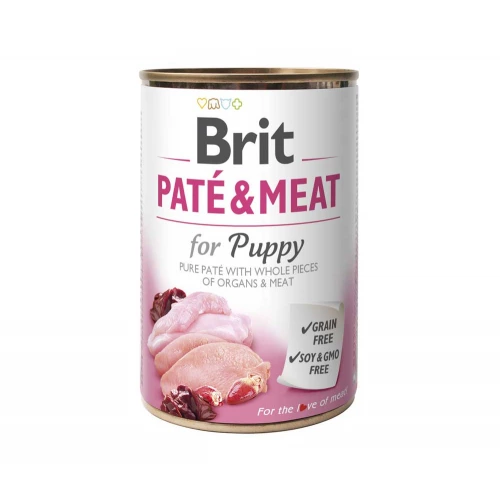Brit Pate and Meat for Puppy - корм Брит кусочки курицы и индейки в паштете для щенков