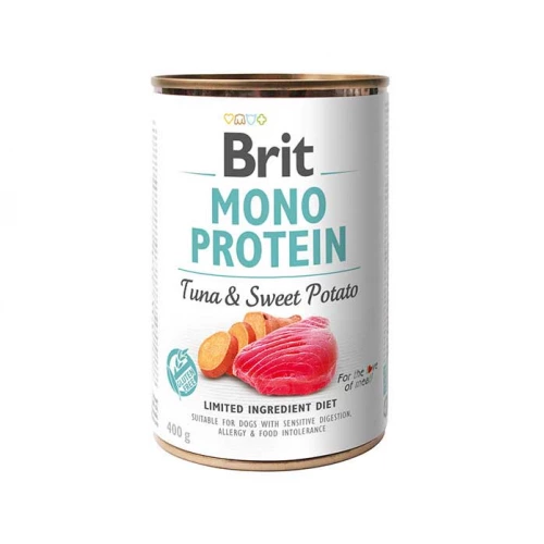 Brit Mono Protein - консервы Брит Моно Протеин с тунцом и бататом для собак