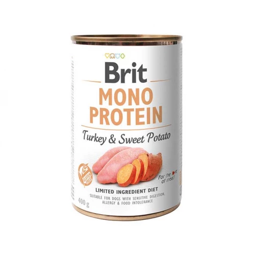 Brit Mono Protein - консервы Брит Моно Протеин с индейкой и бататом для собак
