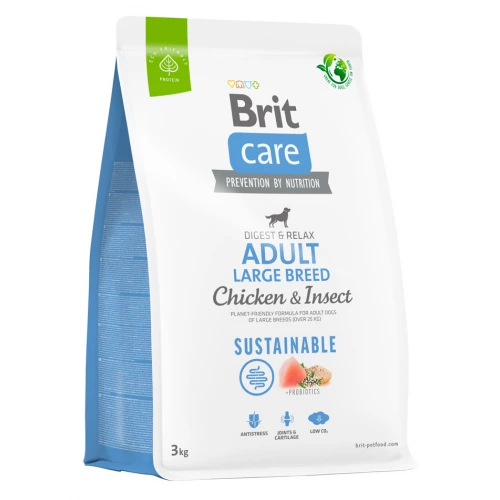 Brit Care Dog Sustainable Large - корм Бріт із куркою та комахами для собак великих порід