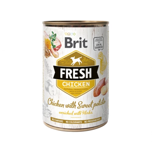 Brit Fresh Chicken and Sweet Potato - консервы Брит с курицей и бататом для собак