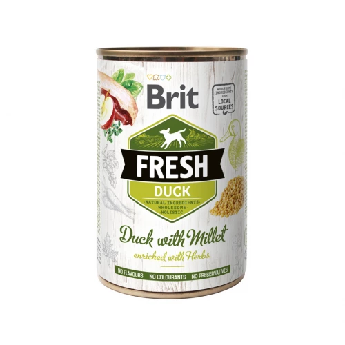 Brit Fresh Duck and Millet - консерви Бріт з качкою і пшоном для собак