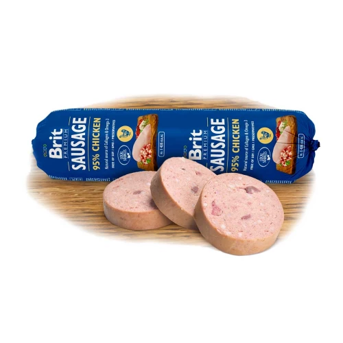 Brit Premium Sausage - колбаса Брит кусочки курицы в паштете для собак