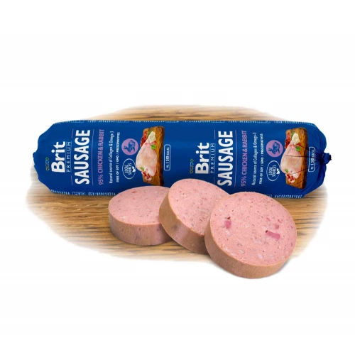 Brit Premium Sausage - колбаса Брит кусочки курицы и кролика в паштете для собак