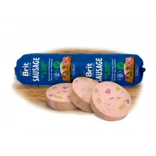 Brit Premium Sausage - ковбаса Бріт шматочки індички і горох в паштет для собак