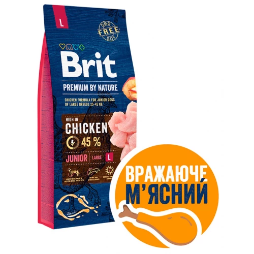 Brit Premium Junior Large Breed - корм Бріт для цуценят великих порід