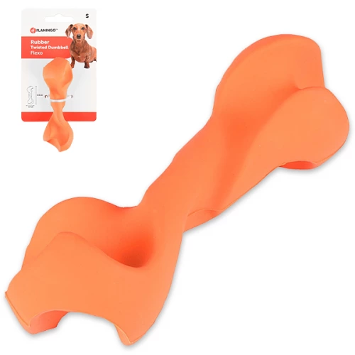 Flamingo Rubber Flexo Twisted Dumbbell - игрушка Фламинго скрученная гантель для собак