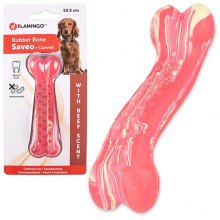 Flamingo Rubber Saveo Curved Bone Beef - игрушка Фламинго кость со вкусом говядины для собак