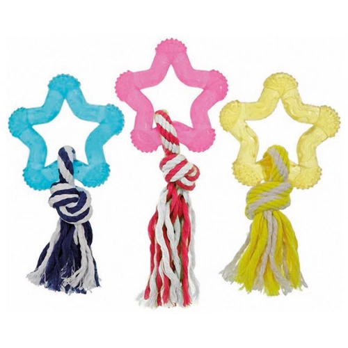Karlie-Flamingo Good4Fun Star With Rope - игрушка из латекса с веревкой Карли-Фламинго для собак