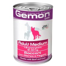 Gemon Dog Medium Beef Liver - кусочки в желе Джемон с говядиной и печенью для собак средних пород