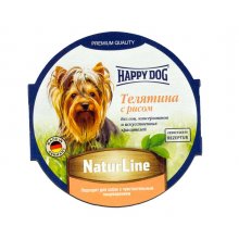 Happy Dog NaturLine - паштет Хэппи Дог телятина с рисом для собак