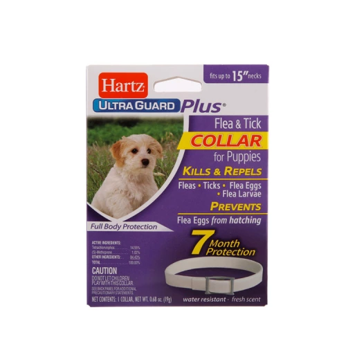 Hartz Ultra Guard Plus - ошейник Хартц для щенков от клещей, блох, блошиных яиц на 7 месяцев