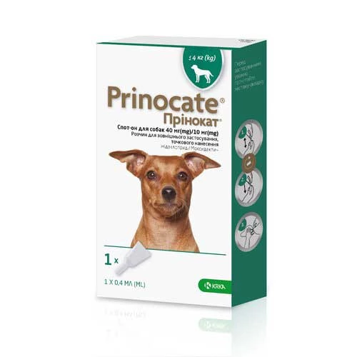 KRKA Prinocate - краплі протипаразитарні КРКА Прінокат для собак