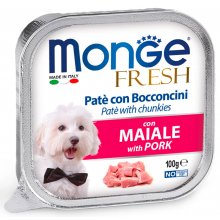 Monge Dog Fresh Pork - паштет Монже с кусочками свинины для собак