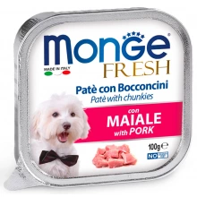 Monge Dog Fresh Pork - паштет Монже зі шматочками свинини для собак