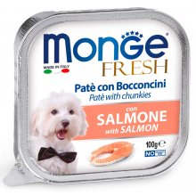 Monge Dog Fresh Salmon - паштет Монже с кусочками лосося для собак