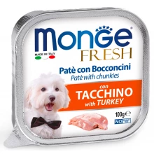 Monge Dog Fresh Turkey - паштет Монже зі шматочками індички для собак