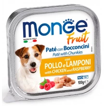 Monge Dog Fruit Chicken Raspberry - паштет Монже з куркою та малиною для собак