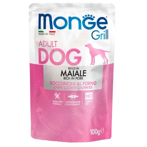 Monge Dog Grill Pork - кусочки в желе Монже со свининой для взрослых собак