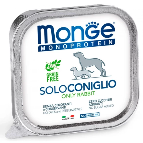 Monge Dog Monoprotein Solo Rabbit - паштет Монже Монопротеин с кроликом для собак всех пород