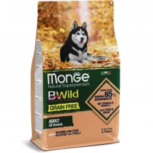 Monge Dog Bwild Gr.Free Adult All Breed with Salmon - корм Монже с лососем для собак всех пород