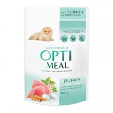 OptiMeal Puppy Turkey - консервы ОптиМил с индейкой и морковью в соусе для щенков